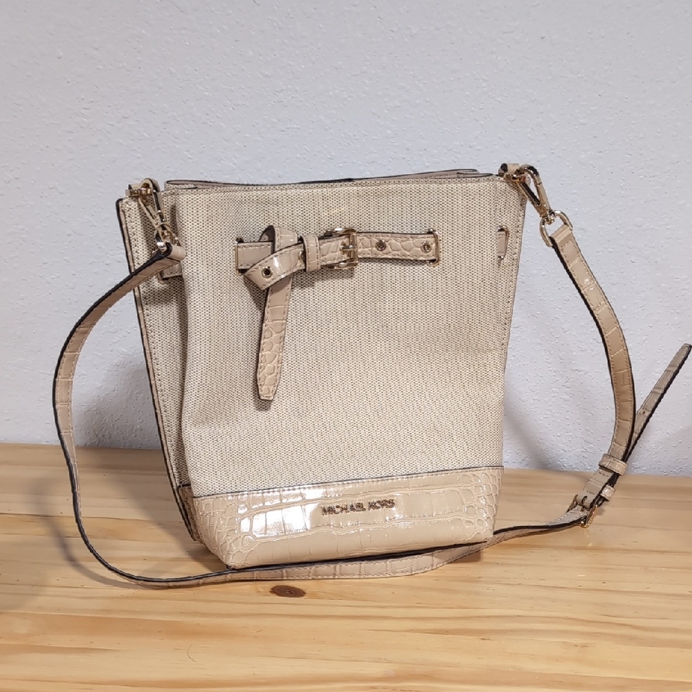 Michael Kors Beige and Tan Crossbody Bag